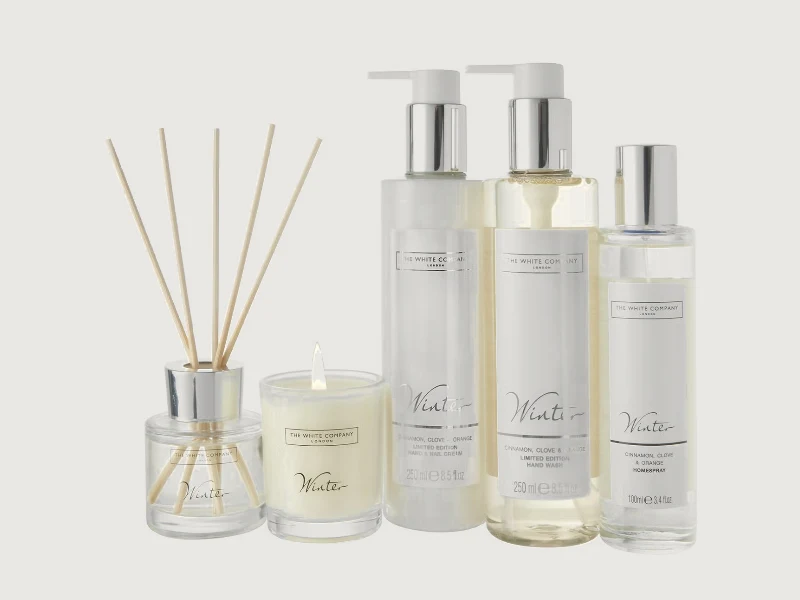 The White Company Winter collection: diffuser, candle, hand and nail cream, hand wash and home spray