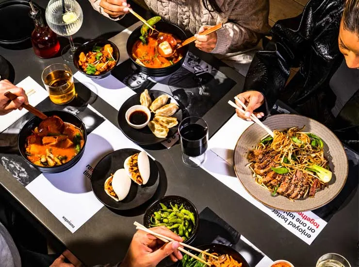 Communal bench dining at Wagamama, Bond Street Chelmsford