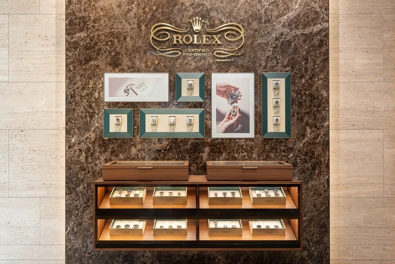 The Rolex Certified Pre-Owned display at Goldsmiths Chelmsford