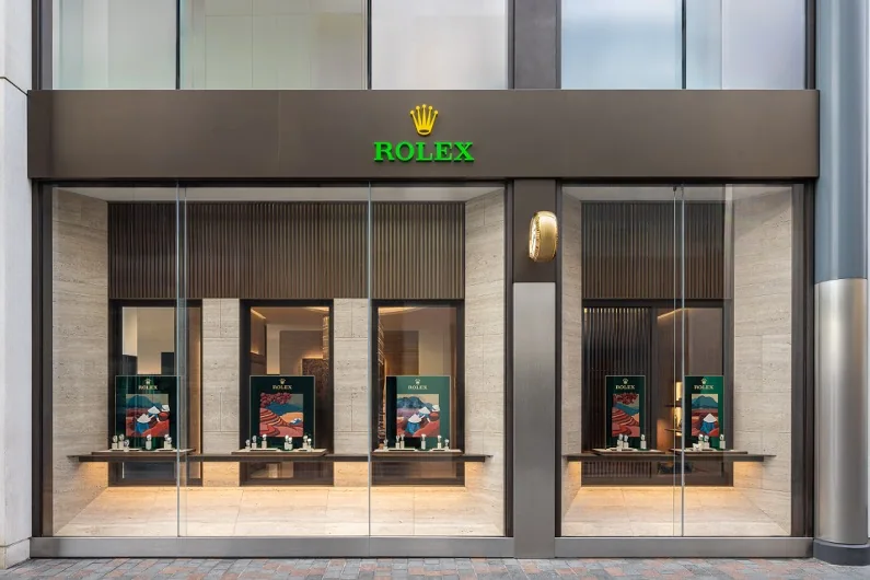 The Rolex showroom entrance at Goldsmiths, 100 Bond Street, Chelmsford